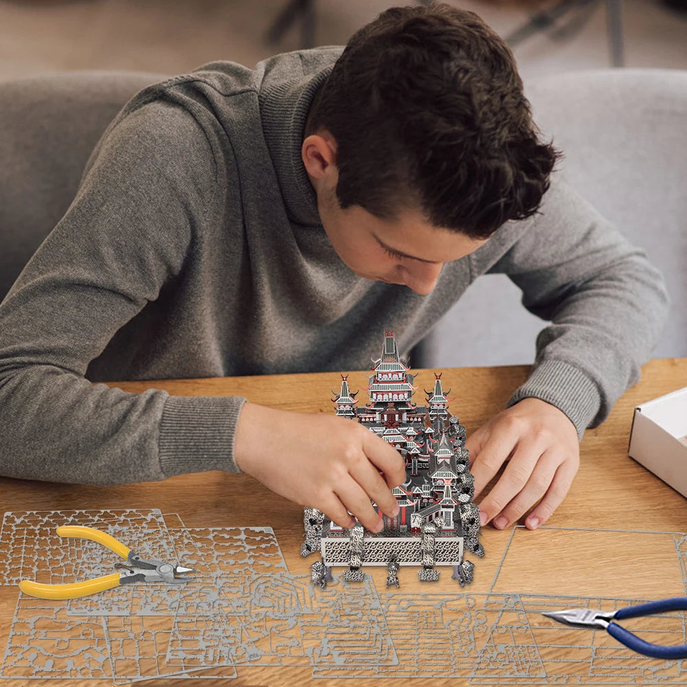 3D Puzzles Sky Royal Palace Metal Model Building Kits DIY Toys for Teen Brain Teaser Jigsaw Creative Gifts 620pcs