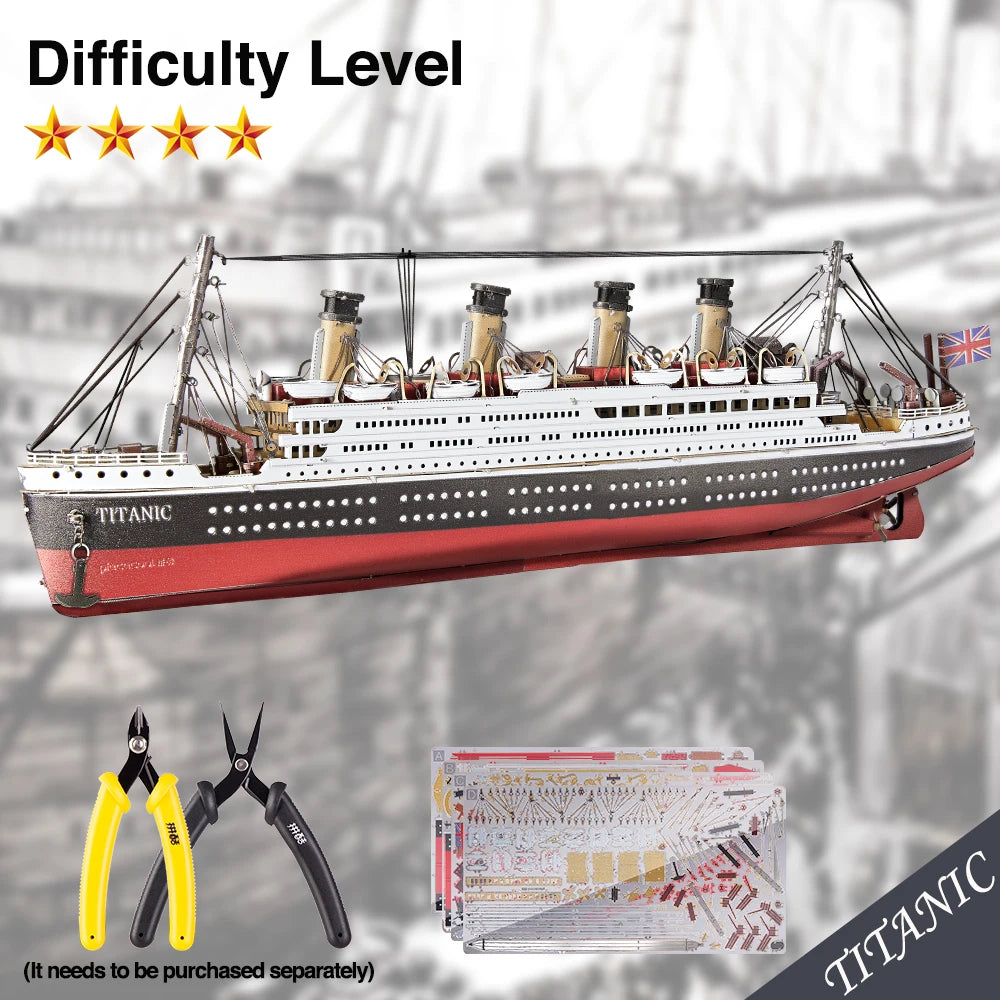 3d Metal Puzzles Gifts for Adults Titanic Ship Model 226pcs Cruise Jigsaw Toys Building Kits Home Decoration