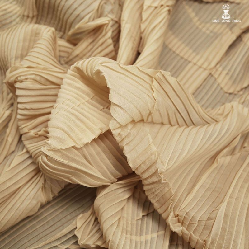 Pleated Dress Fabric By The Meter,Big Brand Designer Organza Fabric for Sewing Women Dress Clothes Pants,DIY Quilting Material