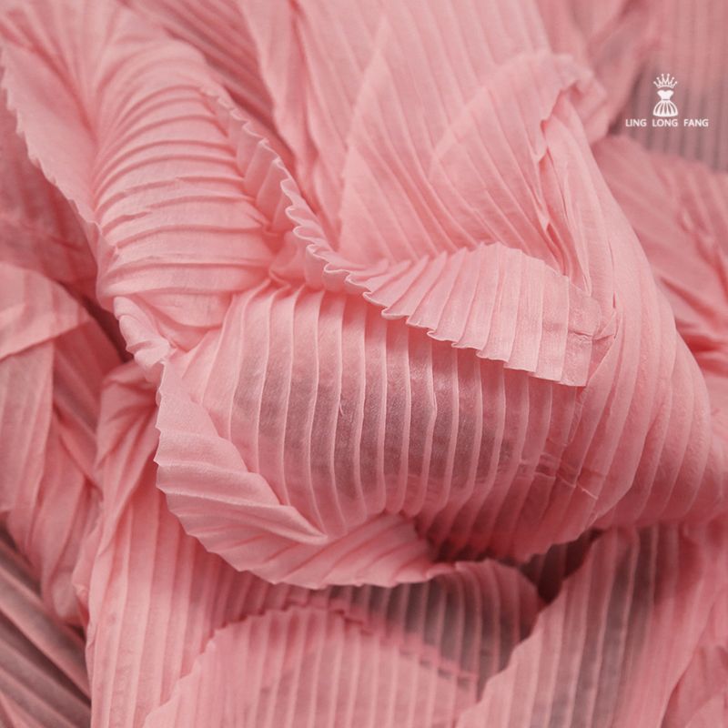 Pleated Dress Fabric By The Meter,Big Brand Designer Organza Fabric for Sewing Women Dress Clothes Pants,DIY Quilting Material