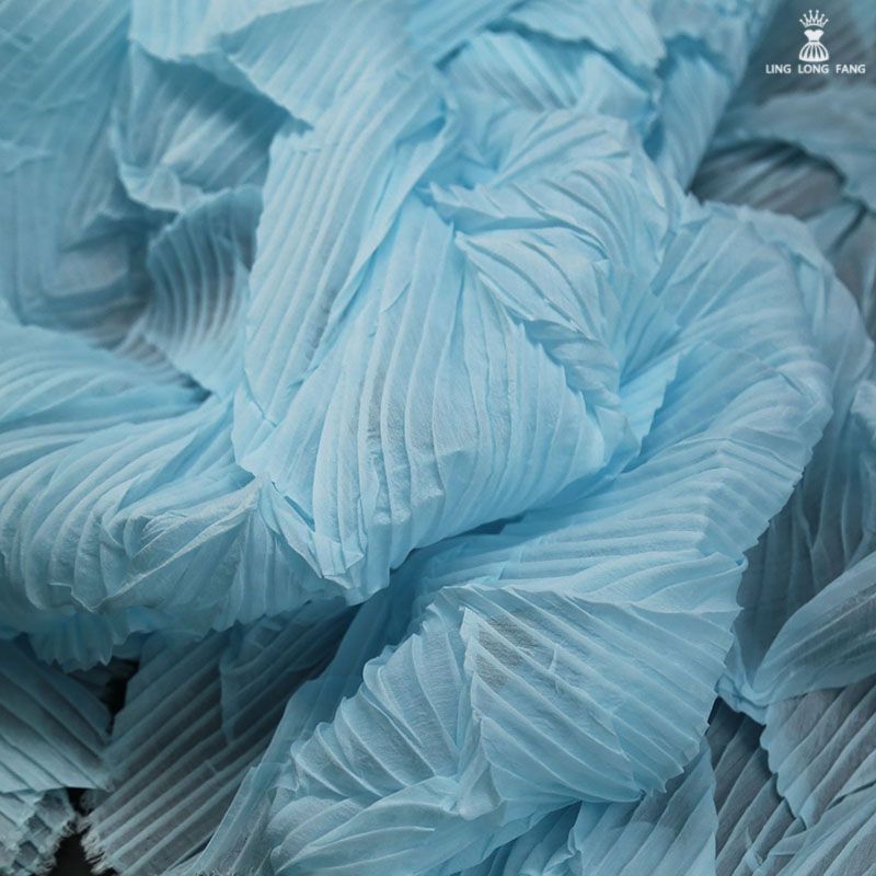 Pleated Dress Fabric By The Meter,Big Brand Designer Organza Fabric for Sewing Women Dress Clothes Pants,DIY Quilting Material