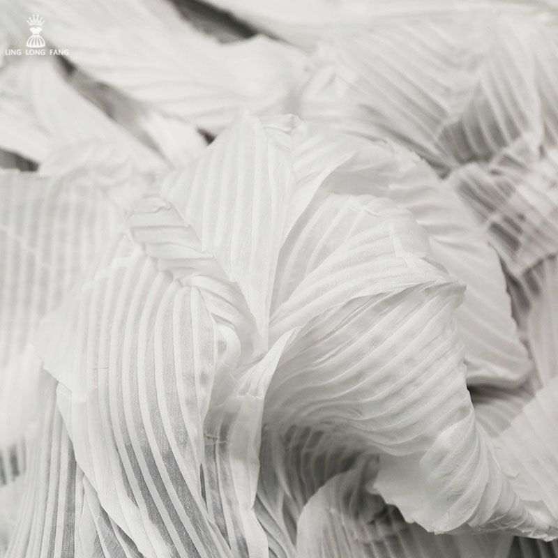Pleated Dress Fabric By The Meter,Big Brand Designer Organza Fabric for Sewing Women Dress Clothes Pants,DIY Quilting Material