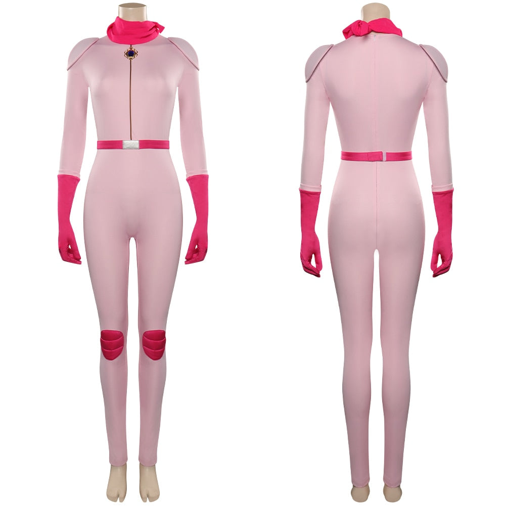 Princess Cos Peach Cosplay Costume Women Dress One-piece Jumpsuit Outfits Halloween Carnival Suit Adult Women Girls