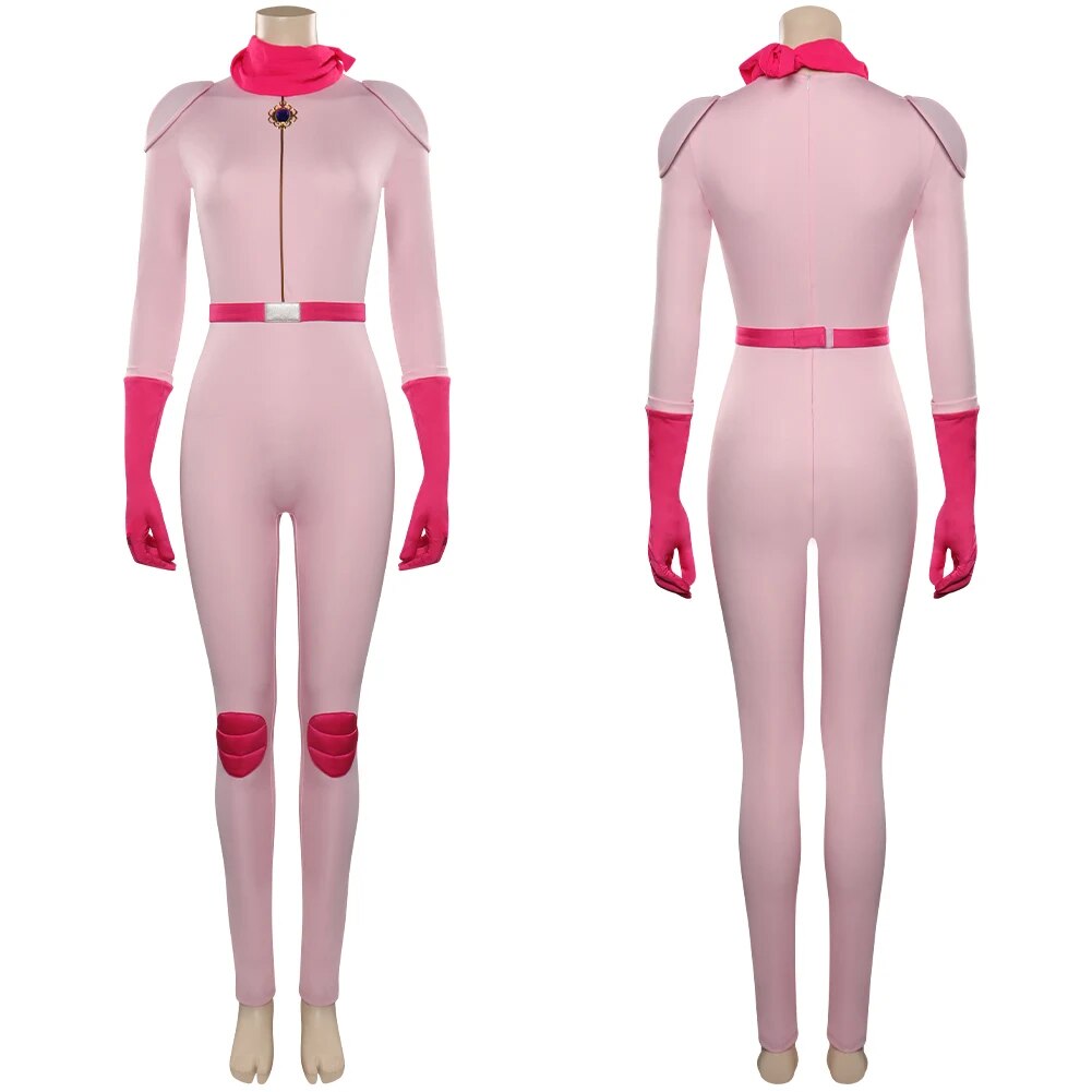 Princess Cos Peach Cosplay Costume Women Dress One-piece Jumpsuit Outfits Halloween Carnival Suit for Female Adult Women Girls