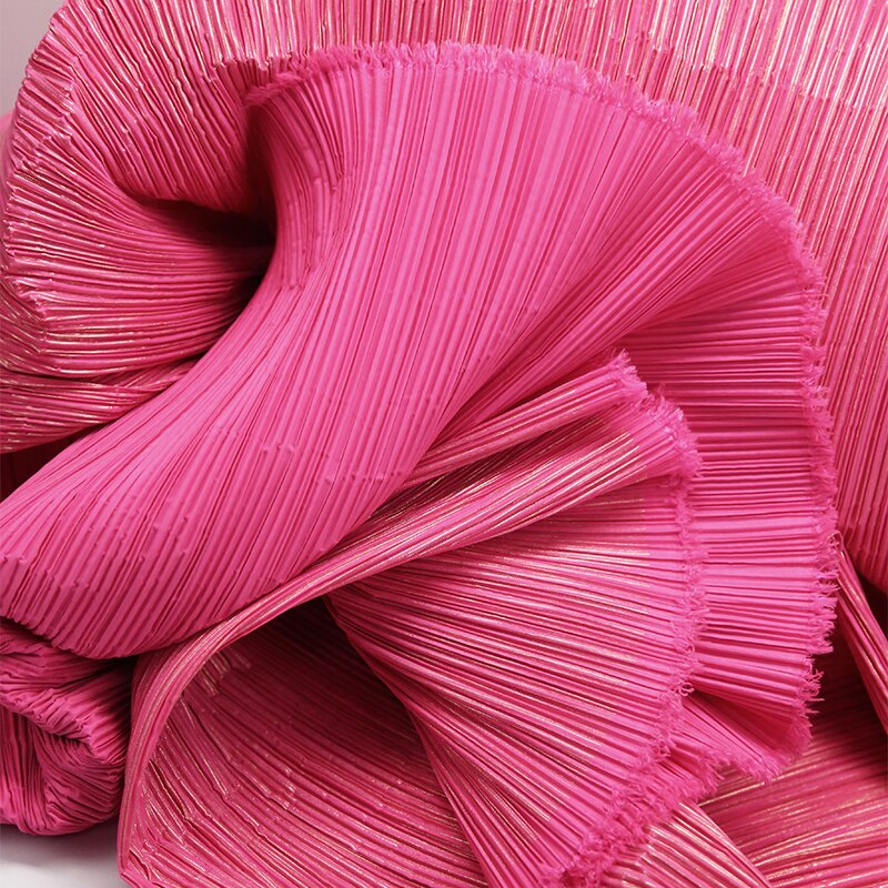 Pure Color Miyake Pleated Fabric for Handmade DIY Texture Creative Shape DIY Modeling Stage Decoration Material