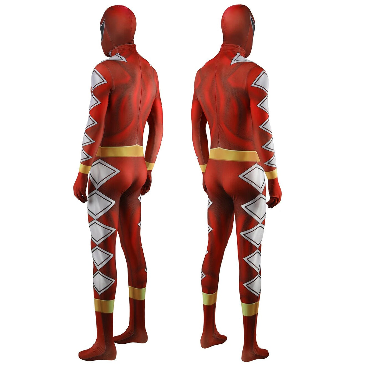 RED DINO THUNDER Costume Cosplay Superhero Zentai Bodysuit Suits Spandex Boys Halloween Costume Adult Kids