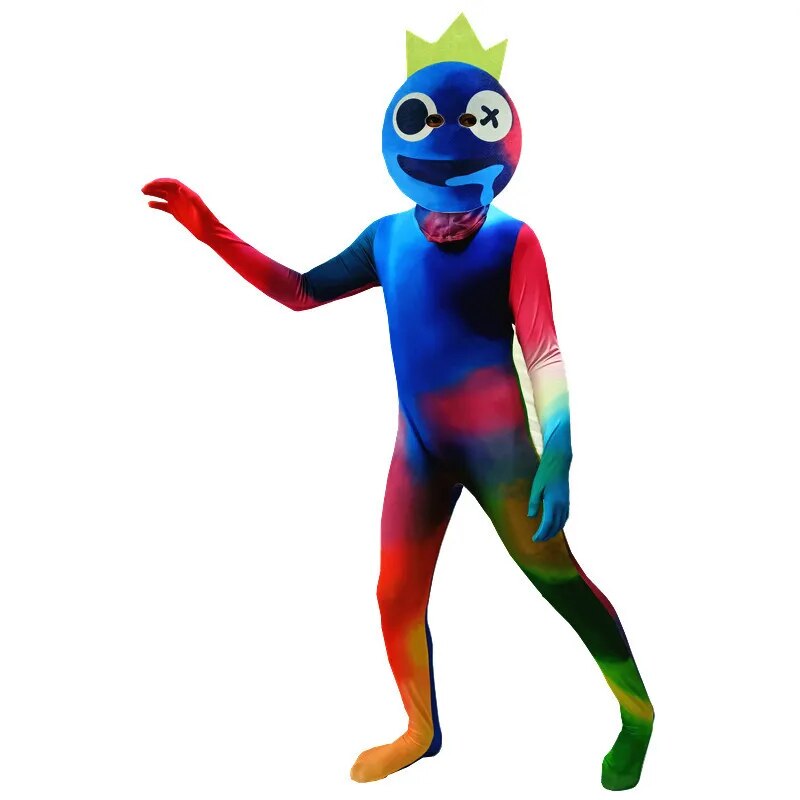 Rainbow Friends Costume Kids Boys Men Blue Monster Wiki Cosplay Scary Game Halloween Jumpsuit Canival Birthday Party Costume