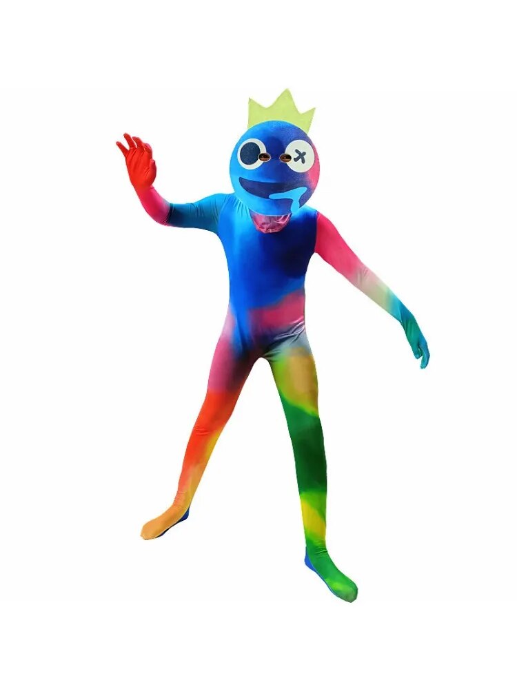 Rainbow Friends Costume Kids Boys Men Blue Monster Wiki Cosplay Scary Game Halloween Jumpsuit Canival Birthday Party Costume