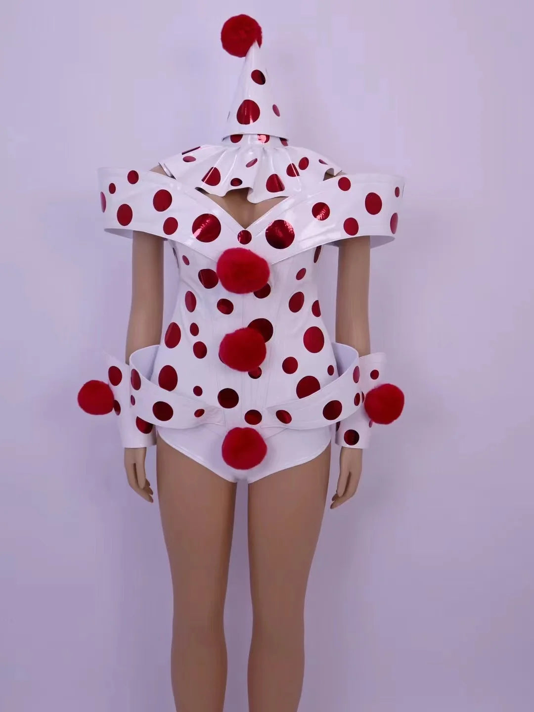 Polka Dot Cuff Headband Red and White Costume for Halloween Christmas Party Dance Performance Stage Wear