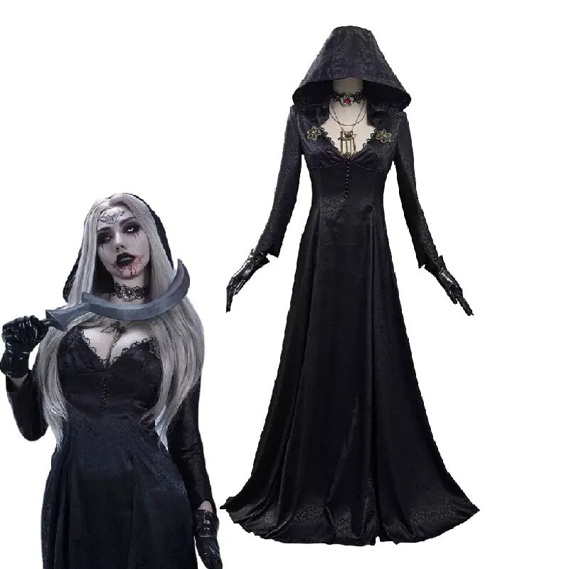 Resident Village Outfit Daniela Vampire Halloween Costume Horror Cosplay Gown Women Scary Carnival Dress Gothic Evil For Adult
