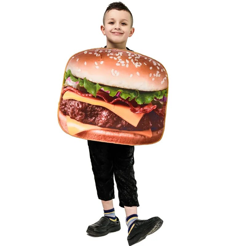 Kids Hamburg Cosplay Costume Halloween Christmas Funny Food Carnival Party Uniforms