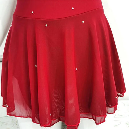 Figure Skating Dress Women's Training Competition Skating Wear Classic Crystal / Rhinestone Long Sleeve Ice Skating