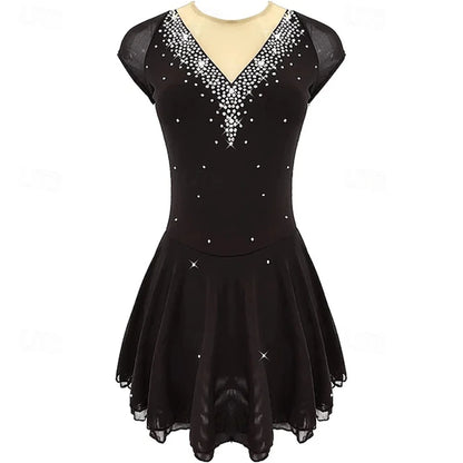 Figure Skating Dress Women's Training Competition Skating Wear Classic Crystal / Rhinestone Long Sleeve Ice Skating