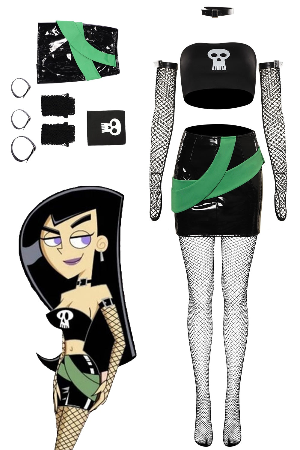 Sam Manson Cosplay Women Costume Cartoon Danny Phantom Roleplay Fantasia Woman Halloween Carnival Party Clothes For Disguise