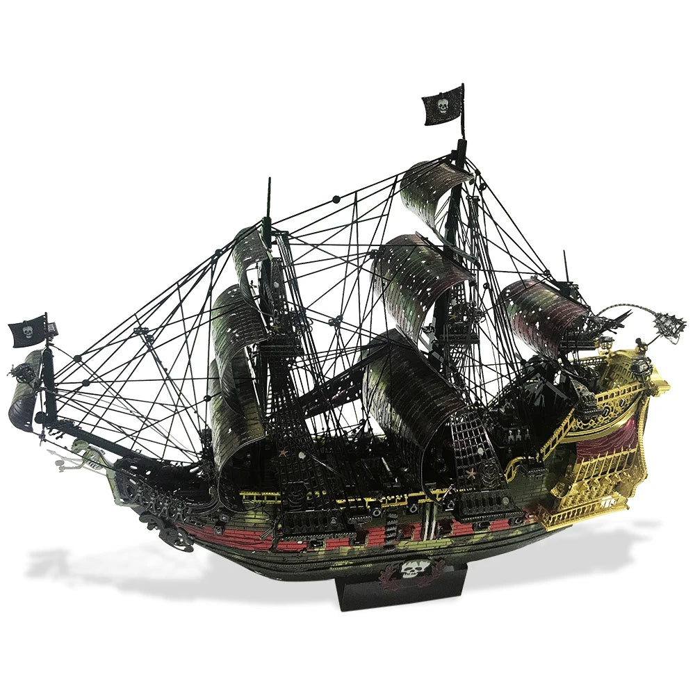 3D Metal Puzzle The Queen Anne&#39;s Revenge Jigsaw Pirate Ship DIY Model Building Kits Toys for Teens Brain Teaser