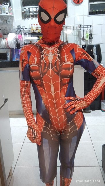 Sexy Black Cat Superhero Cosplay Costume For Spider Women Halloween Costume Christmas Tight 3D Printing Jumpuit Bodysuit