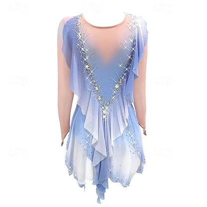 Figure Skating Dress Women High Elasticity Training Competition Skating Wear Classic Crystal/Rhinestone Ice Skating Figure