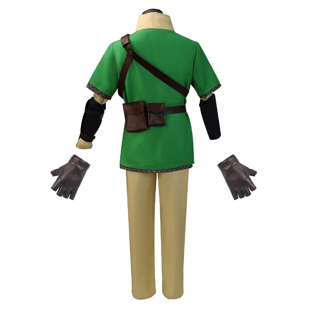Skyward Sword Link Cos Zelda Cosplay Anime Costume Uniform Green Tops Pants Hat Gloves Set Outfits Halloween Party Disguise Suit