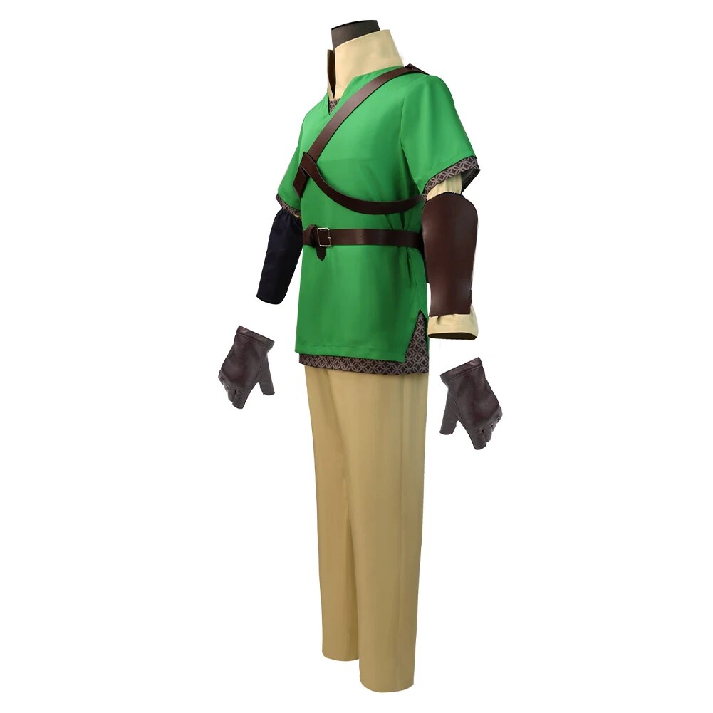 Skyward Sword Link Cos Zelda Cosplay Anime Costume Uniform Green Tops Pants Hat Gloves Set Outfits Halloween Party Disguise Suit
