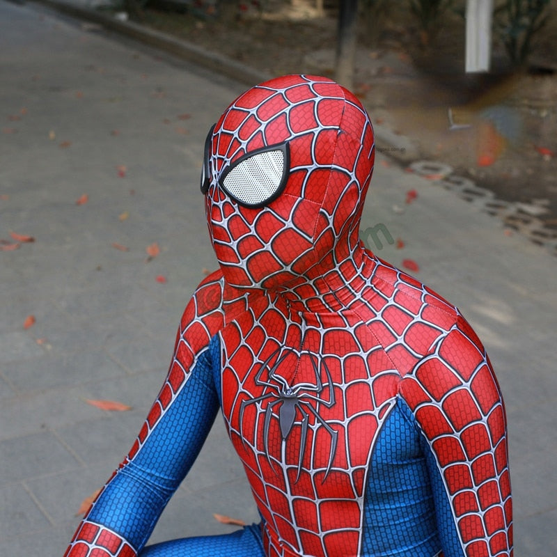 Costume di Spiderman per bambini Adulto Tobey Maguire Cosplay Body  Supereroe Zentai Suit Tuta Halloween Carnival Party Costumi U_a