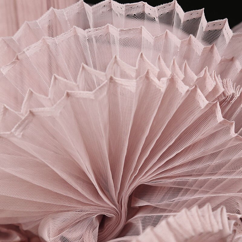 Stiff Pleated Organza Fabric Per Meter,Designer Mesh Fabric For Sewing Fashion Dress DIY Background Decoration Quilting Material