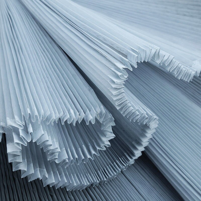 Stiff Pleated Organza Fabric Per Meter,Designer Mesh Fabric For Sewing Fashion Dress DIY Background Decoration Quilting Material