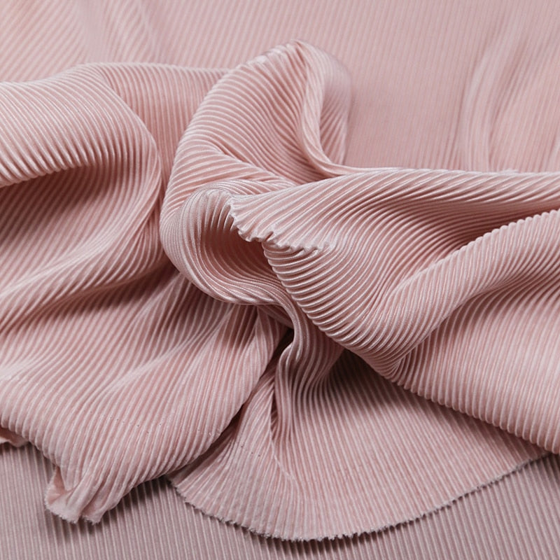 Striped Textured Pleated Fabric Elastic Silky Drape for Spring and Summer Dress Wide Leg Pants Clothing Fabric