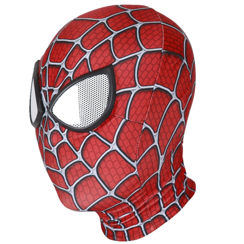 Superhero Mask Miles Spiderman Mask Peter Parker Halloween Cosplay Costume Mask Spandex Fabric Material Adults and Children
