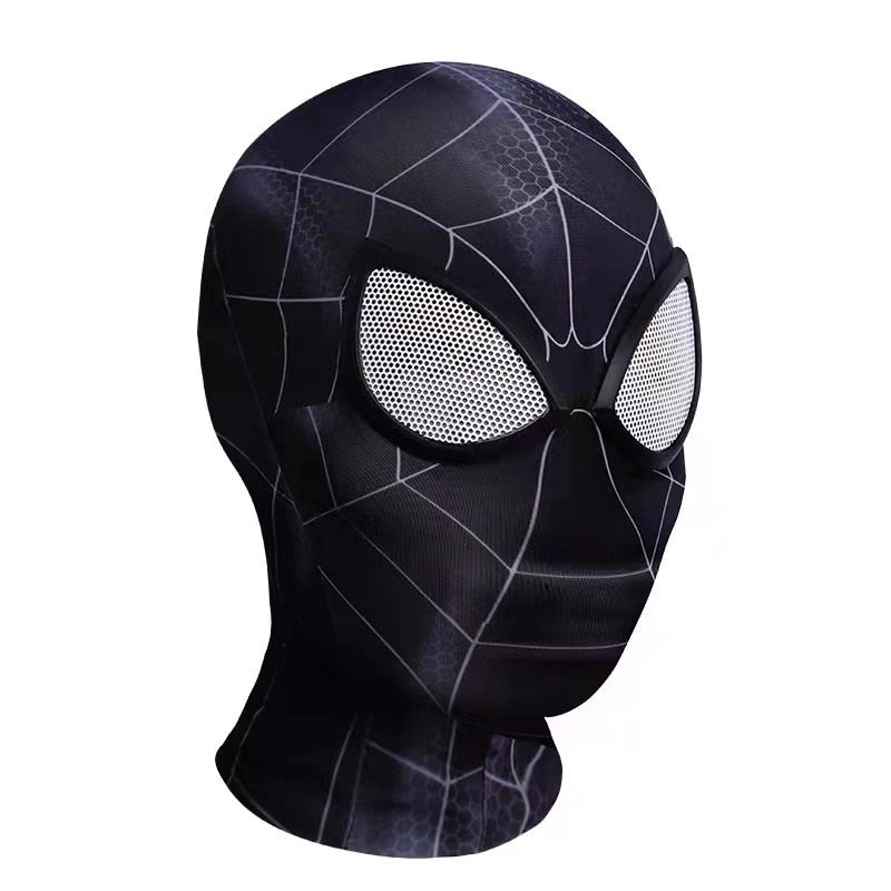 Superhero Mask Miles Spiderman Mask Peter Parker Halloween Cosplay Costume Mask Spandex Fabric Material Adults and Children