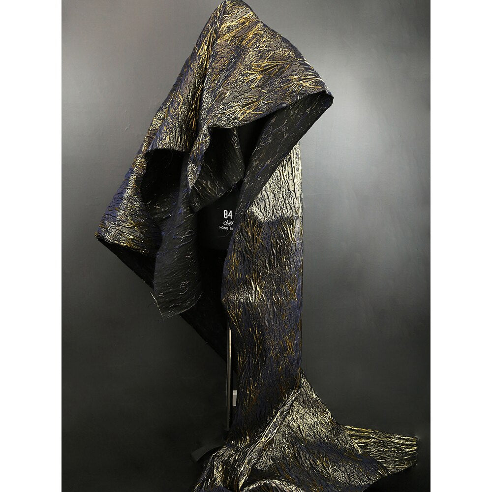 Three-diMenional Gilt Texture Brocade Jacquard Fabric for Ethnic Handmade DIY Dress Fashion Designer Fabric