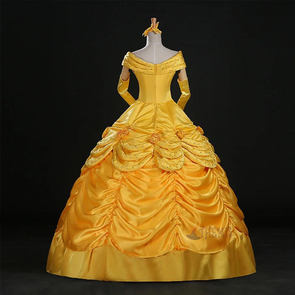 Belle Princess Cosplay Costume for Adults Women Girls Christmas Halloween Party Dress Costume Custom Made