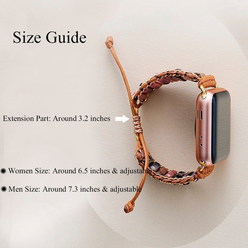 Vibrant Purple Natural Stone Aple Smartwatch Strap 38mm/45mm Bohemia Beaded Turquoises Wristband Bracelet Iwatch Accessories