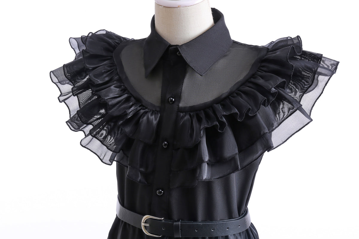 Wednesday Addams Cosplay For Girl Costume  Vestidos For Kids Party Dresses Carnival Easter Halloween Costumes 5-14 Years