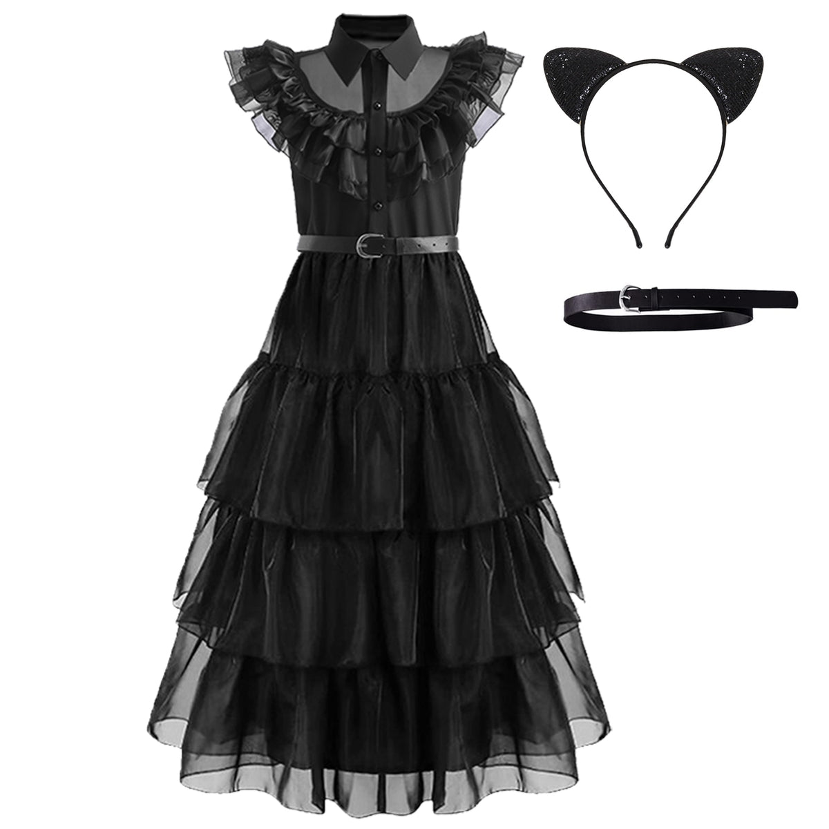 Wednesday Addams Cosplay For Girl Costume  Vestidos For Kids Party Dresses Carnival Easter Halloween Costumes 5-14 Years