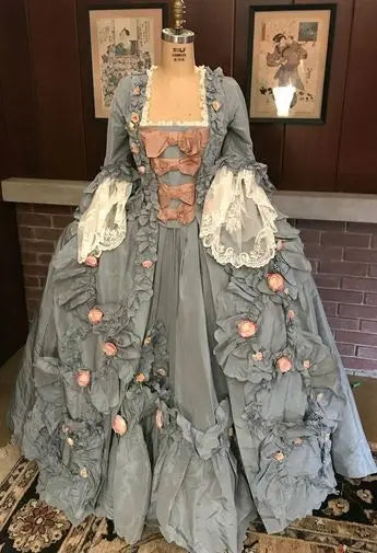 Women&#39;s 1770s Rococo Marie Antoinette Ball Gown Dress Princess Royal Court Robe la Francaise Sack Back Dress