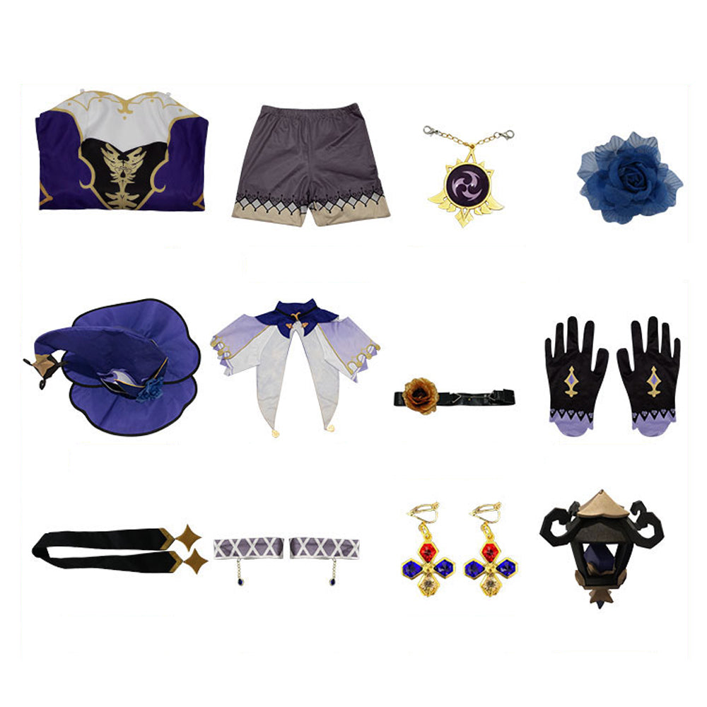 Genshin Impact Lisa Minci Purple Dress Cosplay Costume