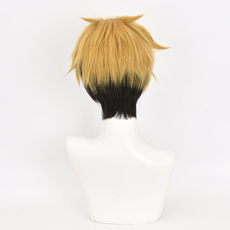 Haikyuu Miya Atsumu Golden and Black Short Cosplay Wig