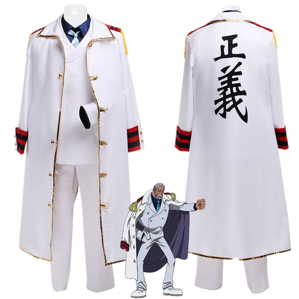 Anime One Piece Monkey · D · Garp Navy Uniform Cosplay Costume
