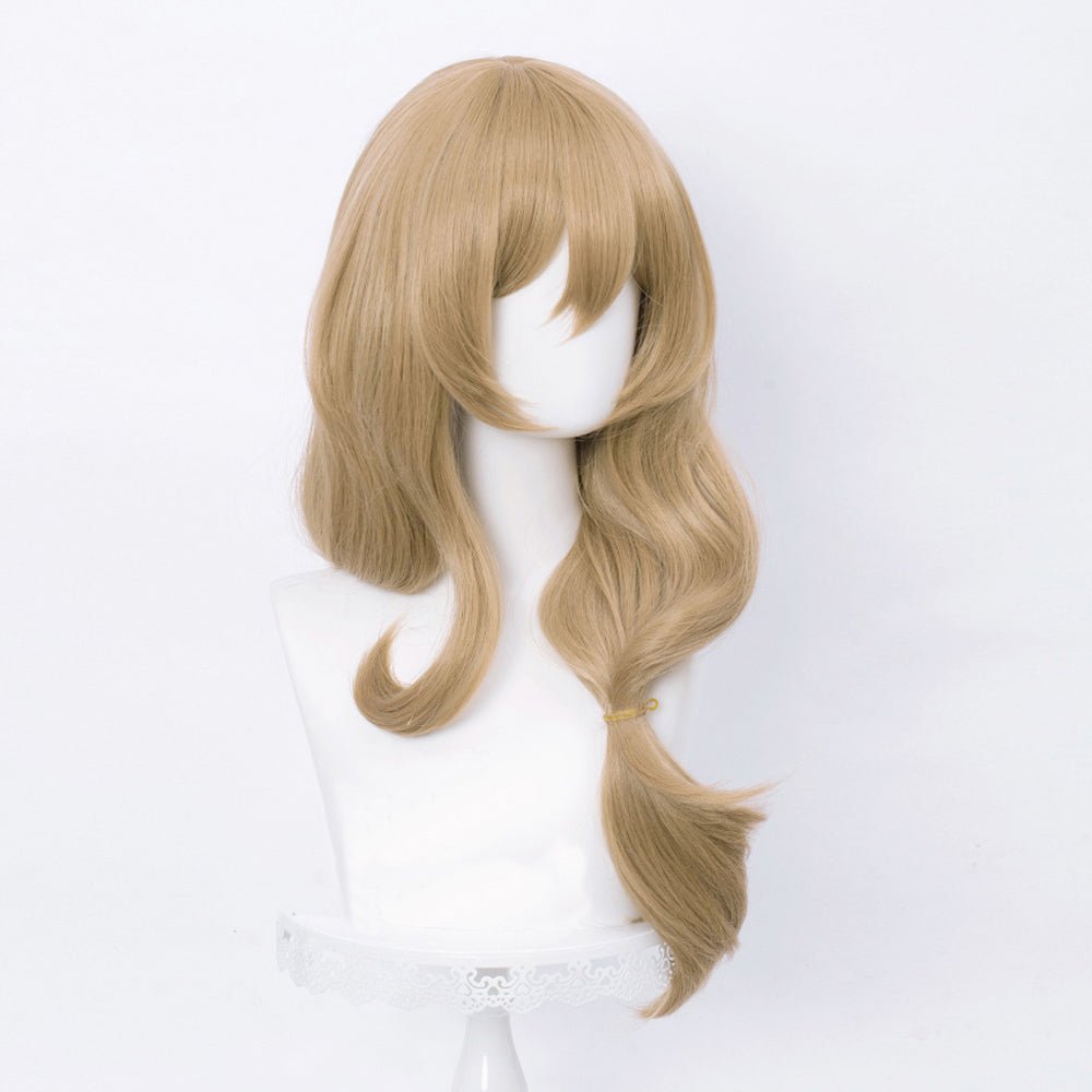 Anime Genshin Impact Lisa Minci Brown Long Cosplay Wig