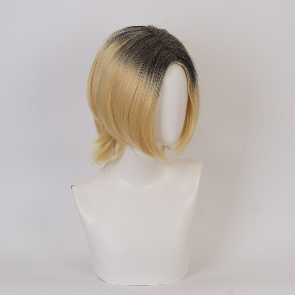 Haikyuu Kozume Kenma Golden and Black Short Cosplay Wig