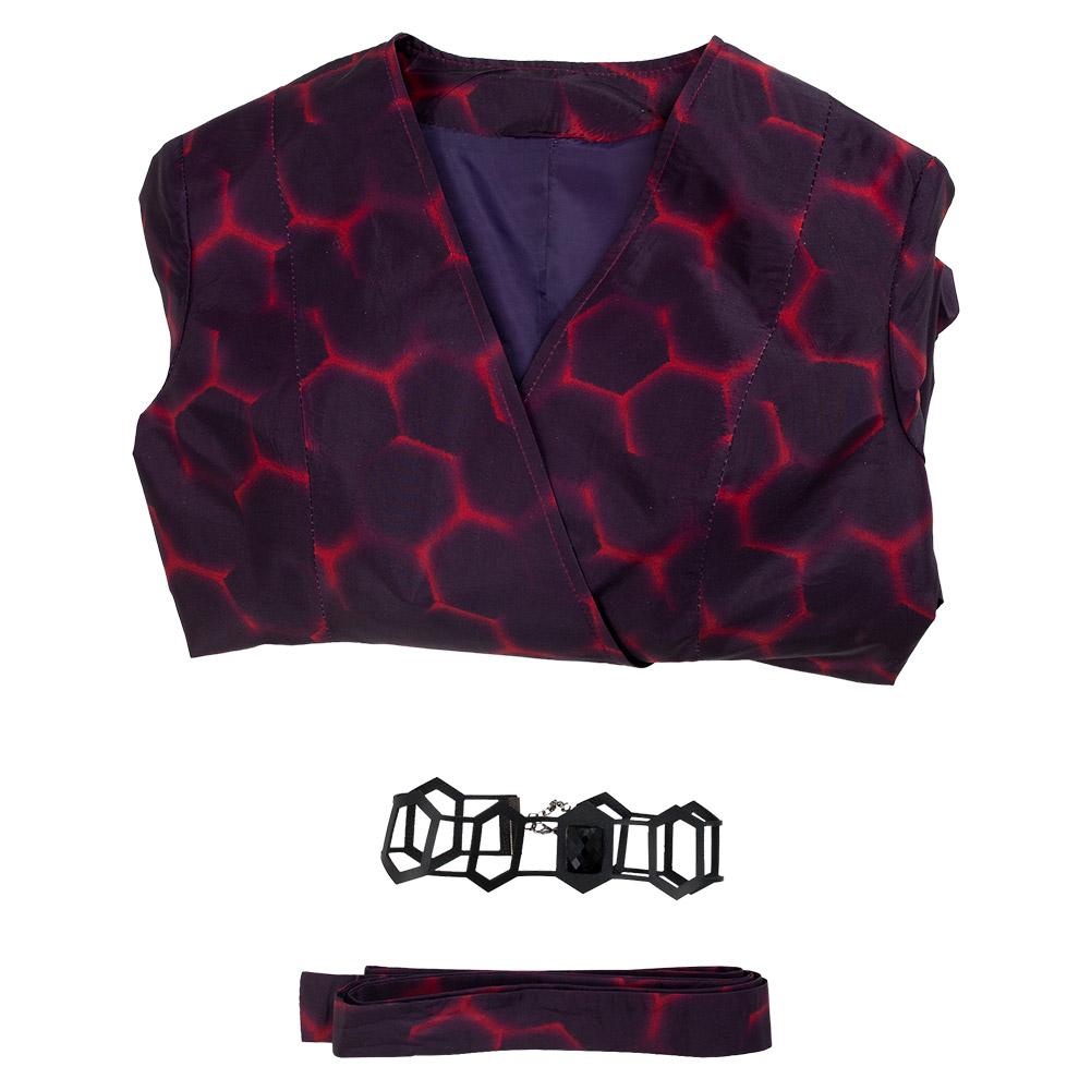 Game of Thrones Season 8 Melisandre Red Hexagon Dress Dark Gown Cosplay Costume