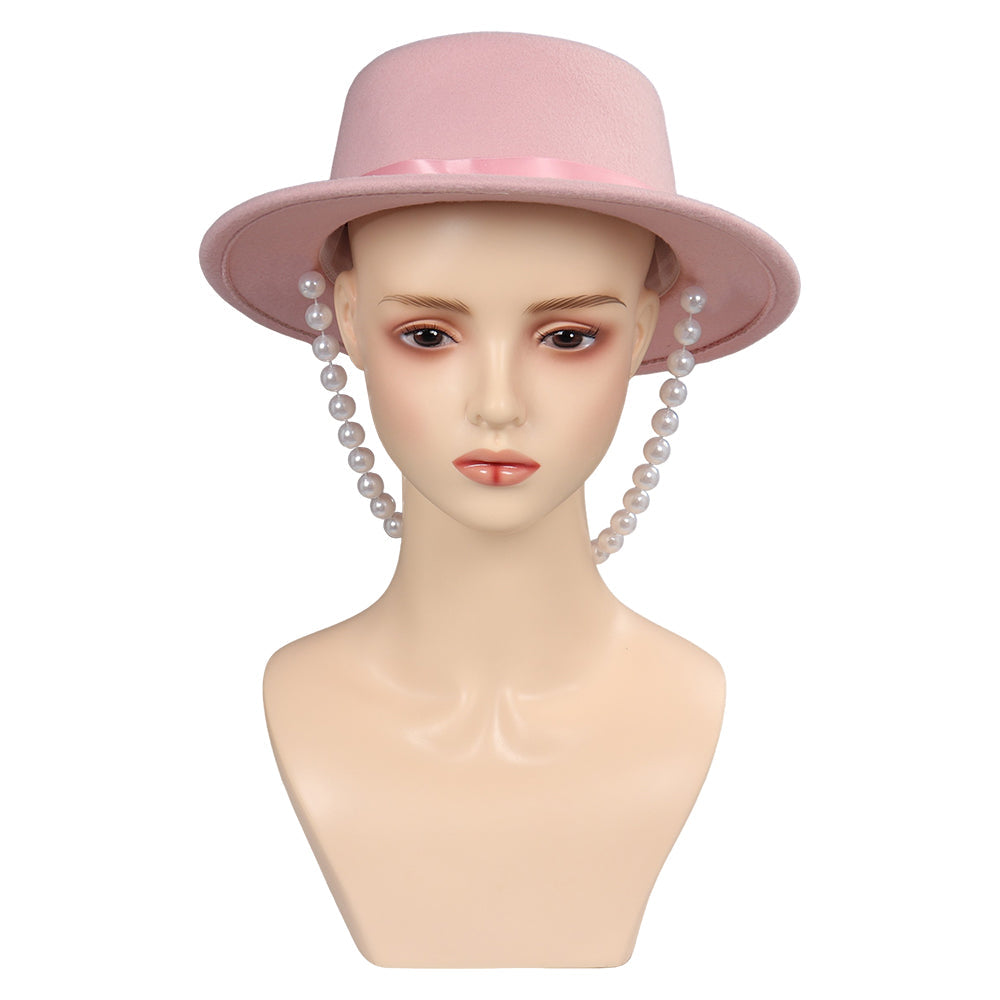 Doll Movie Women Hat Cap With Pearl Design Party Carnival Halloween Cosplay Accessories