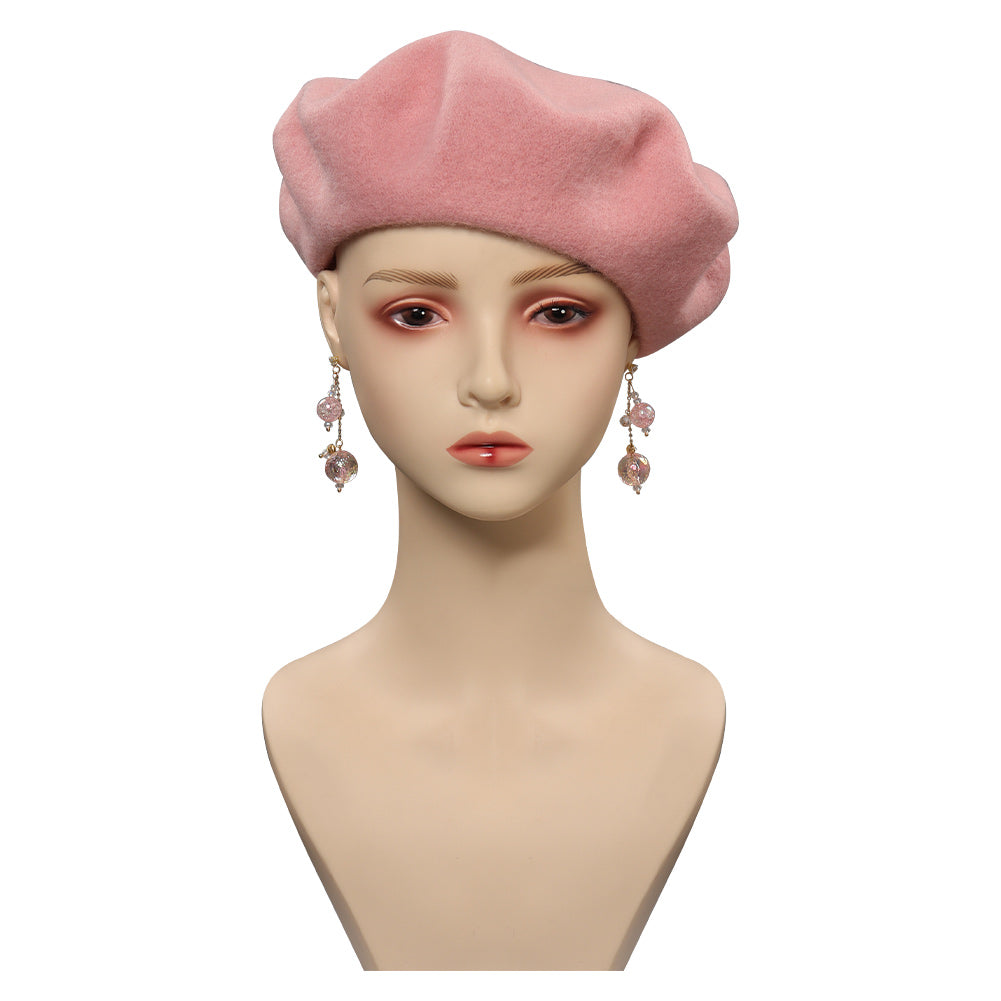 Barbie Movie Cosplay Hat Cap Earings Halloween Carnival Costume Accessories