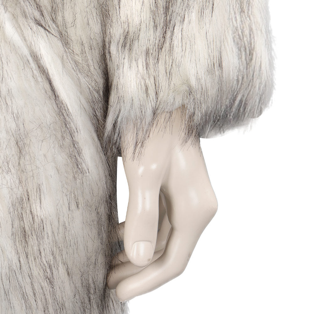 Doll Movie Ken White Long Woolly Coat Party Carnival Halloween Cosplay Costume