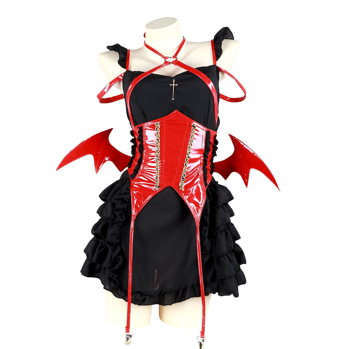Black Pink Red Little Devil Dress Sexy Cosplay Costume