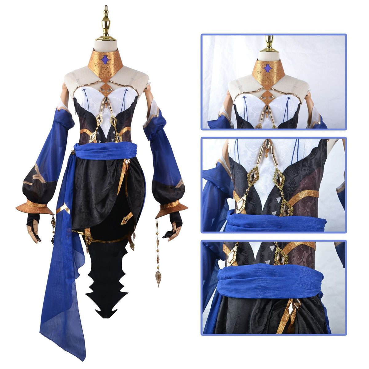 Game Genshin Impact Layla Blue Dress Cosplay Costume
