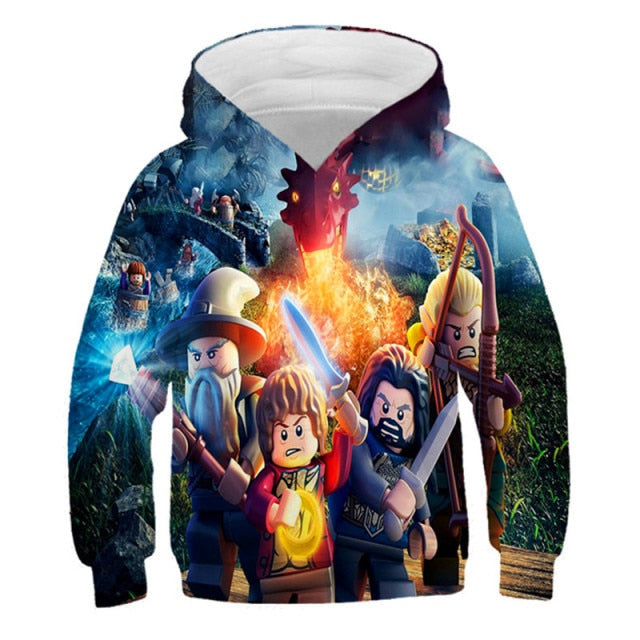 Kids Hoodie Cartoon Shooting Game Printing Children Hooded Roblox Casual Pullover Girls Boys Teen Sweatshirt