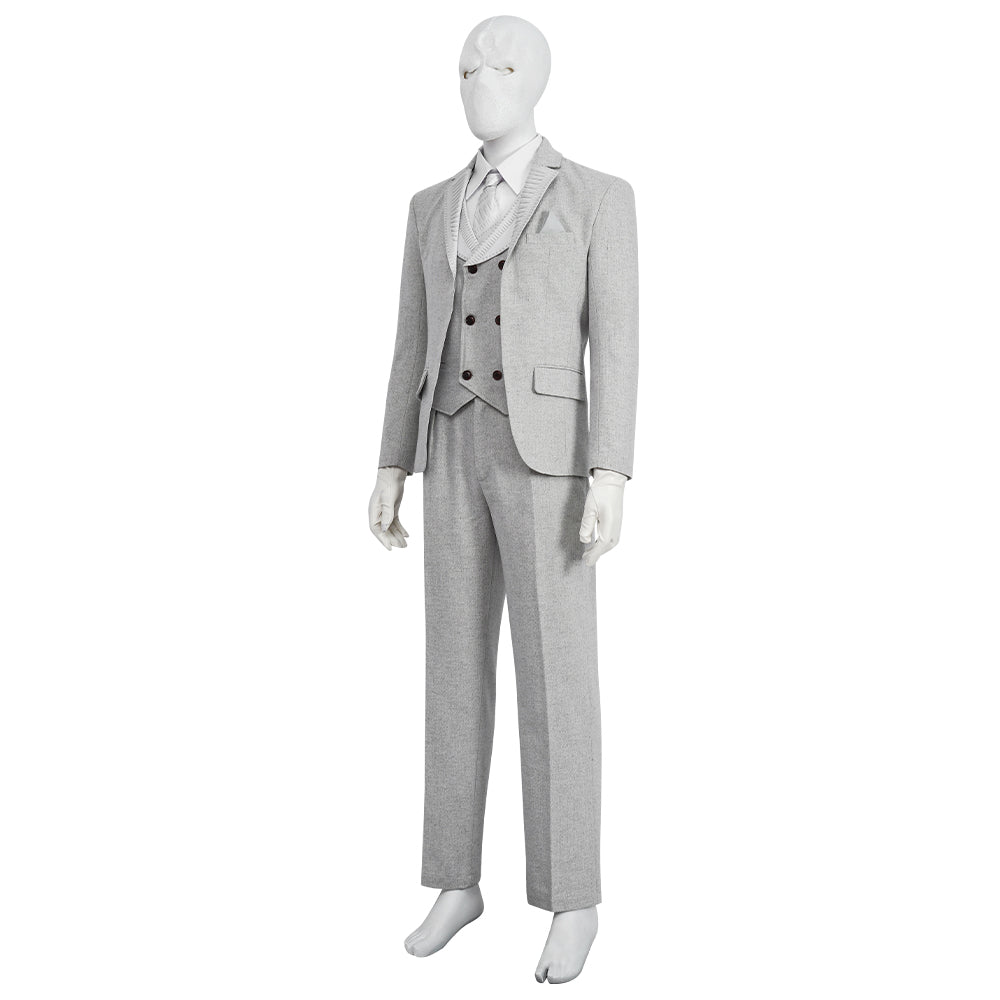 Moon Knight grey suit Movie Cosplay Costume