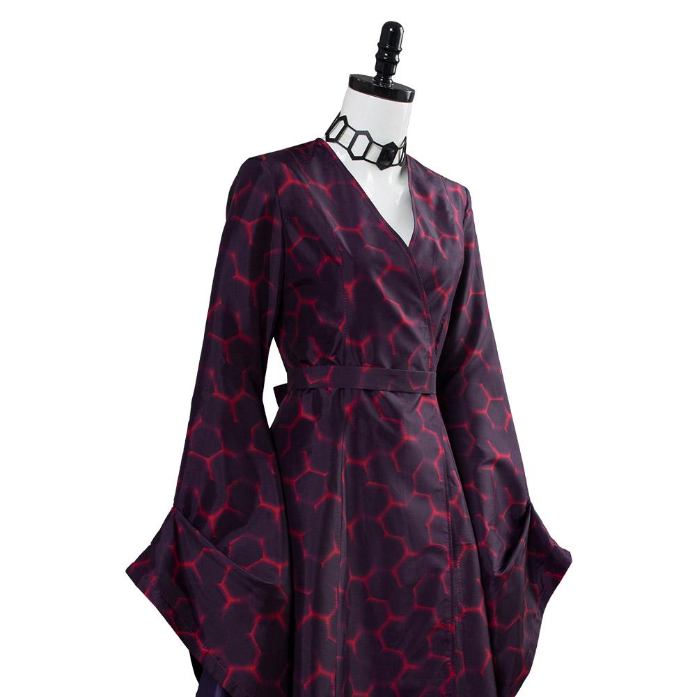 Game of Thrones Season 8 Melisandre Red Hexagon Dress Dark Gown Cosplay Costume