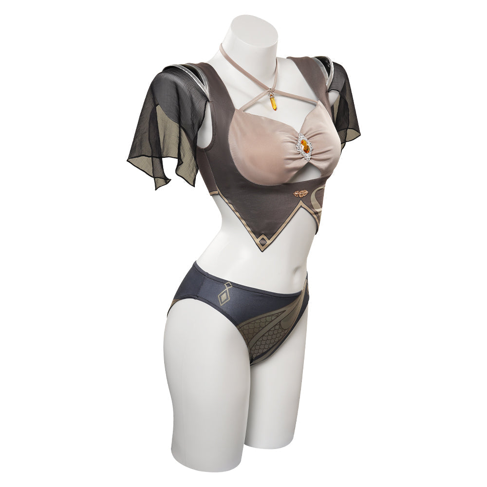 Genshin Impact Zhongli Cosplay Costume Swimsuit Halloween Carnival Party Disguise Suit